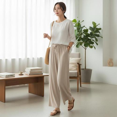 모리카 아이스쿨 차르르핏 와이드바지 SD-262046(1)