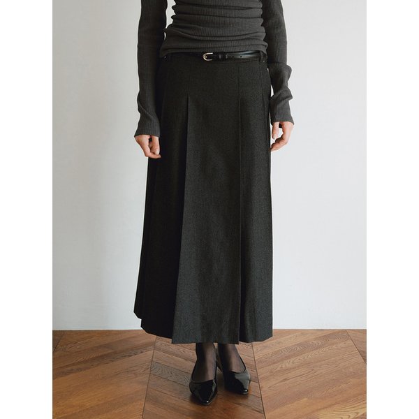 TVW CLASSIC WOOL PLEATS SKIRT_2COLORS