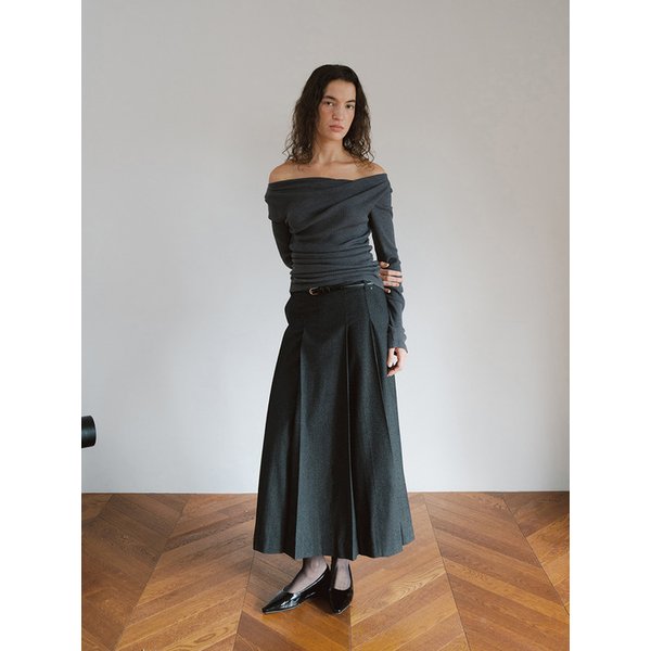 TVW CLASSIC WOOL PLEATS SKIRT_2COLORS