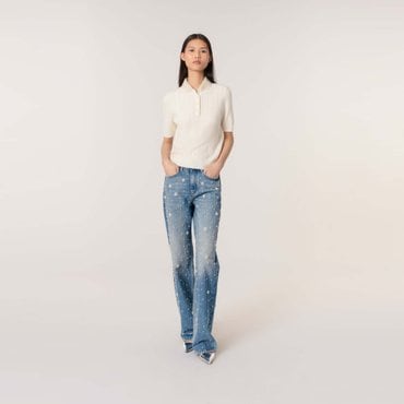 마쥬 [시즌오프 30%] 피터팬 칼라 케이블 니트탑