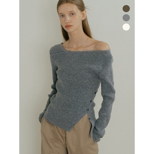 comos 1526 oblique-line slit knit (3color)