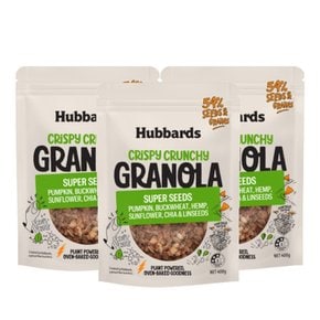 허바드 슈퍼시드 그리스피 크런치 그래놀라 Hubbards Crispy Crunchy Granola 400g 3개