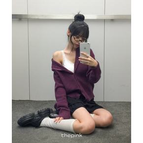/ 루바 하이넥 버튼 긴팔 니트 가디건 (5color)