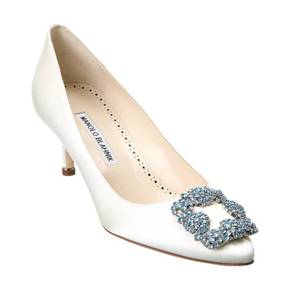 4858857 Manolo Blahnik Hangisi Bridal 50 Satin Pump