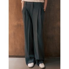 Modern two tuck wool slacks_Charcoal