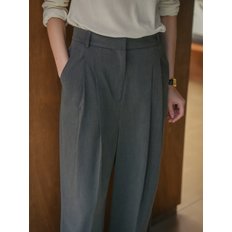 Modern two tuck wool slacks_Charcoal