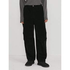 Washed corduroy pants (black)