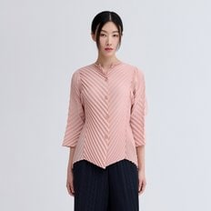 립 조직 V넥 핸즈 플리츠 자켓_EPJKS325002
