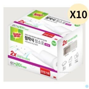 3M 스카치 브라이트 점착식 청소포 표준형 80매 X10