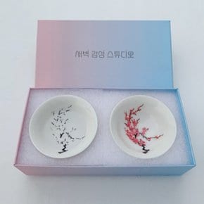 꽃피는 술잔 벚꽃 매화 잔 [4종 감성 예쁜 특이한 색변하는 소주잔 생일 집들이 찻잔 선물 세트]