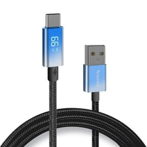 상도아이앤티 애니존 Aurora 블루 LCD 디스플레이 66W USB-A to C 초고속 충전 케이블