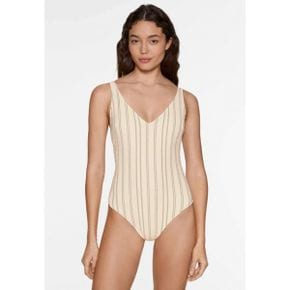 4765424 OYSHO RUSTIC STRIPE TRIANGLE - Swimsuit stone