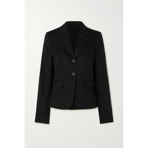 울 혼방 크레이프 및 골지 니트 블레이저 블랙 1647597317270501
