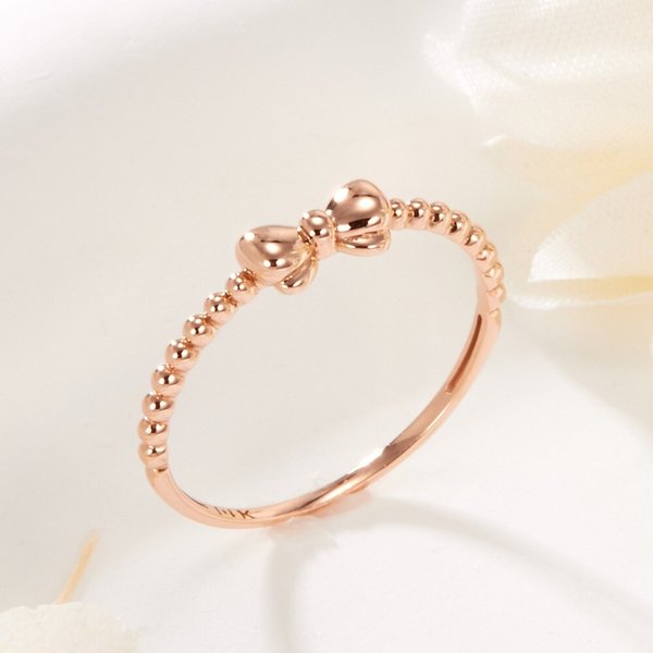 [비앤비골드] 14K 통통 애니 리본 볼볼 반지 SRS42024