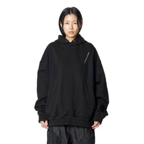 Embossed shoulders Hoodie (BLACK)