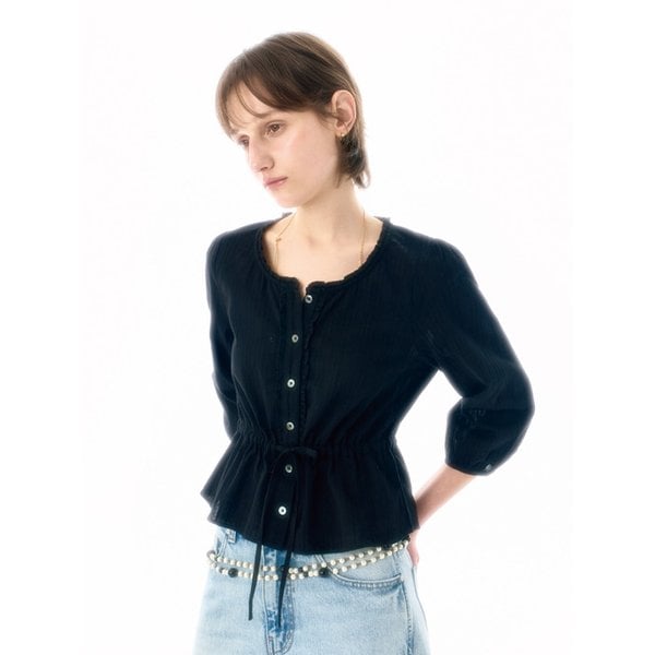 FRILL STRING BLOUSE BK