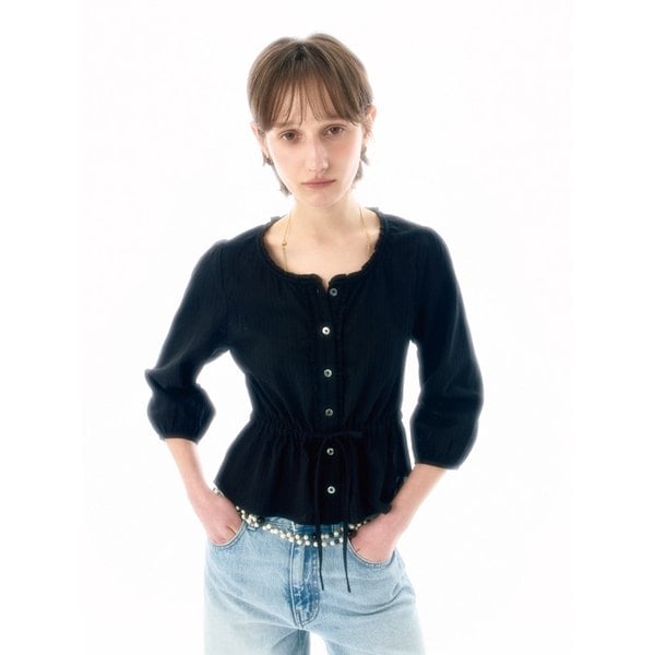 FRILL STRING BLOUSE BK
