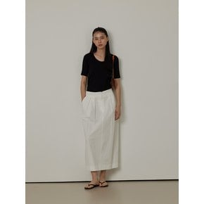 Fresh Cotton Volume Two-Tuck Long Skirt