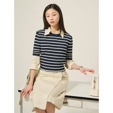 레이온 혼방 스트라이프 풀오버  네이비 (BF5351C02R)