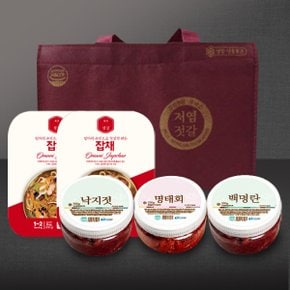 동명 세트2호(잡채 250gx2, 명태회 낙지젓 백명란 각 350g)