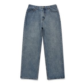 SP WIDE BIO WASHED DENIM PANTS-BLUE