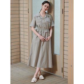 카라넥 허리 스트링 반팔 원피스 (VMOAD2541)