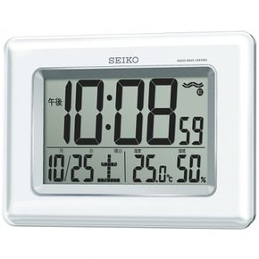 세이코 시계 시계 시계 시계 겸용 전파 디지털 캘린더 온도 습도 표시 흰색 진주 SQ424W SEIKO