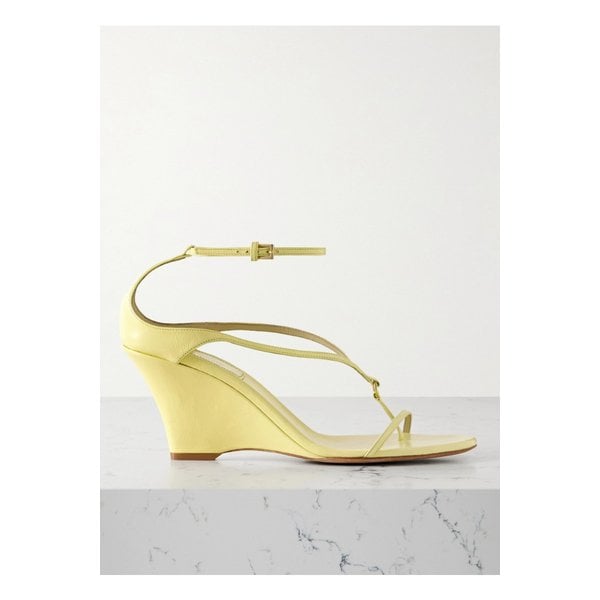 케이트 마리온 장식 가죽 웨지 샌들 옐로 1647597325861681