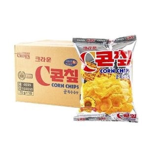 크라운 콘칩 군옥수수맛 70g x16봉