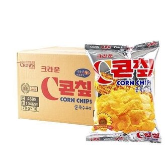  크라운 콘칩 군옥수수맛 70g x16봉