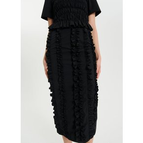 세실리에반센 24PF CECILIE BAHNSEN OCEAN SKIRT IN BLACK