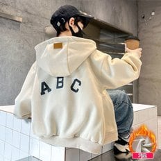 ABC후드집업 주니어 아동복 남아 여아 초등학생 기모 후드집업 아동겨울옷 아동후드집업 7세