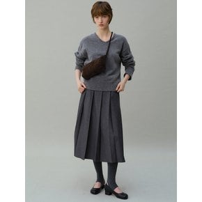 [3차재입고] double pocket pleats skirt (grey)