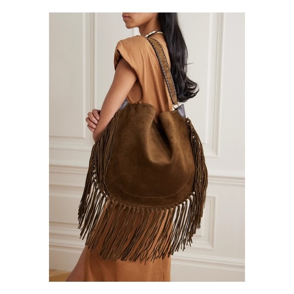 오스칸 프린지 스웨이드 숄더 백 브라운 46376663162889718