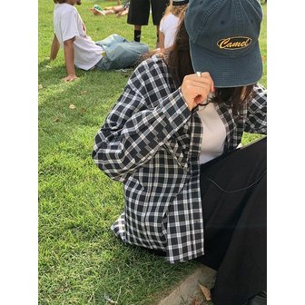 엠엠엠엠 레브 코튼체크 루즈셔츠_BLACK