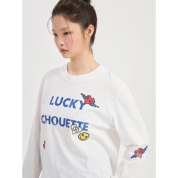 Lettering Point Loose Fit Long Sleeve T-shirt (white) LFTAS26110WHX