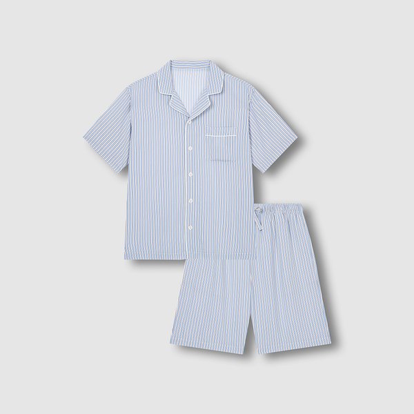 남 레이온 스트라이프 5부 파자마 세트 J216201105052