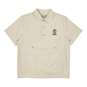 CENTER POCKET HALF SLEEVE SHIRT CREAM - 센터 포켓 반팔 셔츠