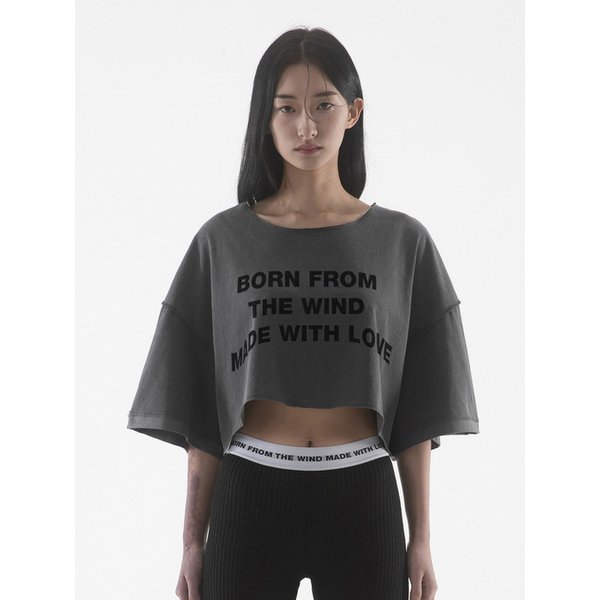 MWL RAW EDGE CROP SHORT SLEEVE - PIGMENT BLACK