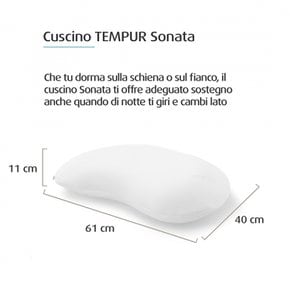 TEMPUR(템퓨르) 소나타 베개 M(폭 61 깊이 40 높이 11 cm) 50022-90