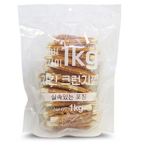 애견용품 테비 강아지 간식 사사미 애견 간식 치킨크런치 1kg