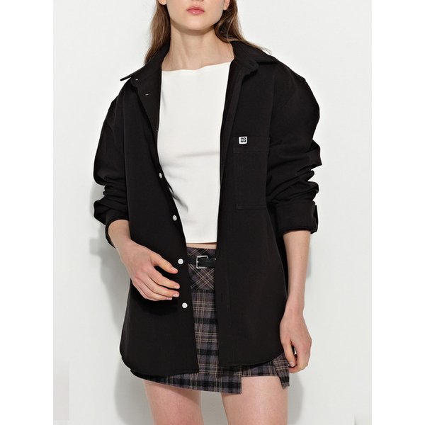 오버핏 코튼셔츠 블랙