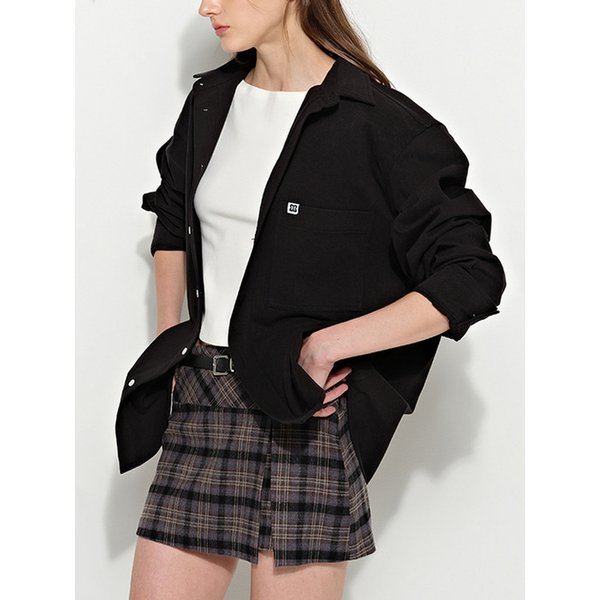 오버핏 코튼셔츠 블랙