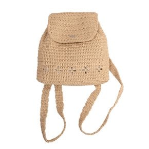 No.223 / Lily Raffia Crochet Backpack _ Natural Beige