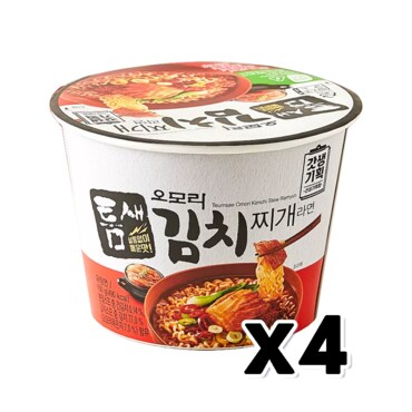  틈새 오모리 김치찌개라면 용기면 큰컵 150g x 4개