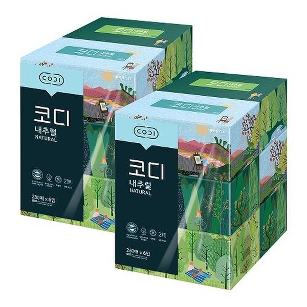 내추럴 미용티슈 230매*6입 2팩