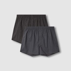 남 40수 코튼 트렁크 팬티 2매 (DARK CHARCOAL/DARK NAVY/DEEP CHARCOAL/TEAL BLUE)