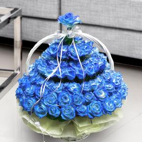 생일 기념일 꽃바구니배달 당일3시간 꽃배달 하진플라워 프로즌 사파이어-A034