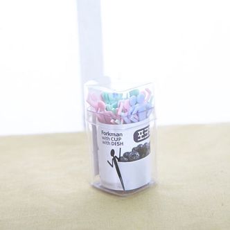 제이큐 포크맨 주방용품 일회용포크 과일포크 꼬치 X ( 3매입 )