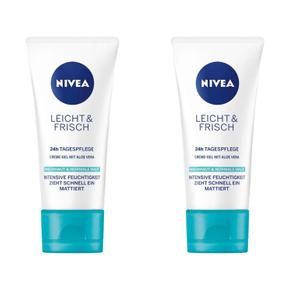 [해외직구] 독일직구 Nivea 니베아 라이트 앤 프레쉬 데이 케어 크림 젤 50ml 2팩